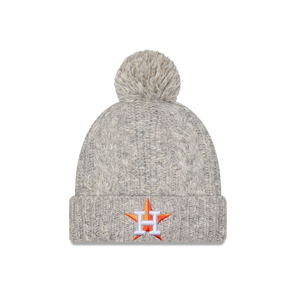 New Era Houston Astros Shimmer Pom Knit Hat - One Size